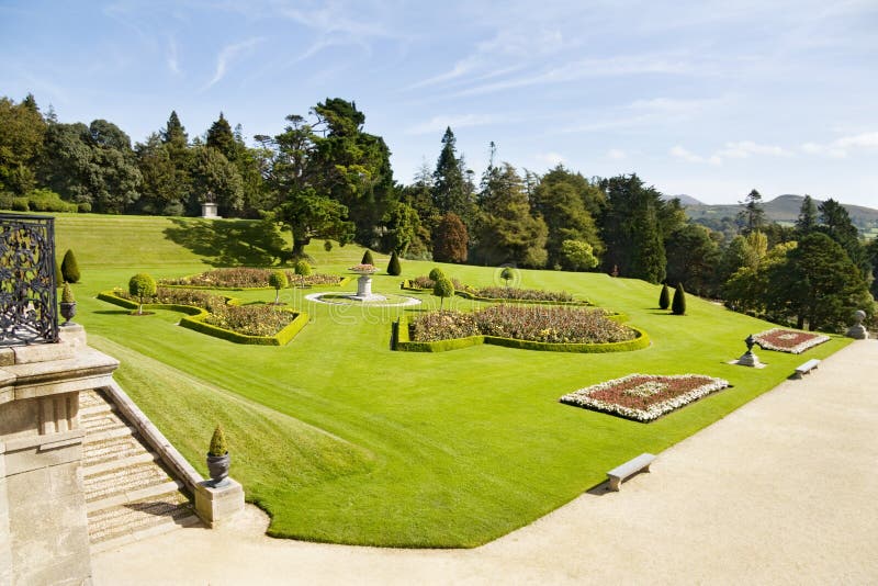 Italienische Gärten Bei Powerscourt Irland Stockbild