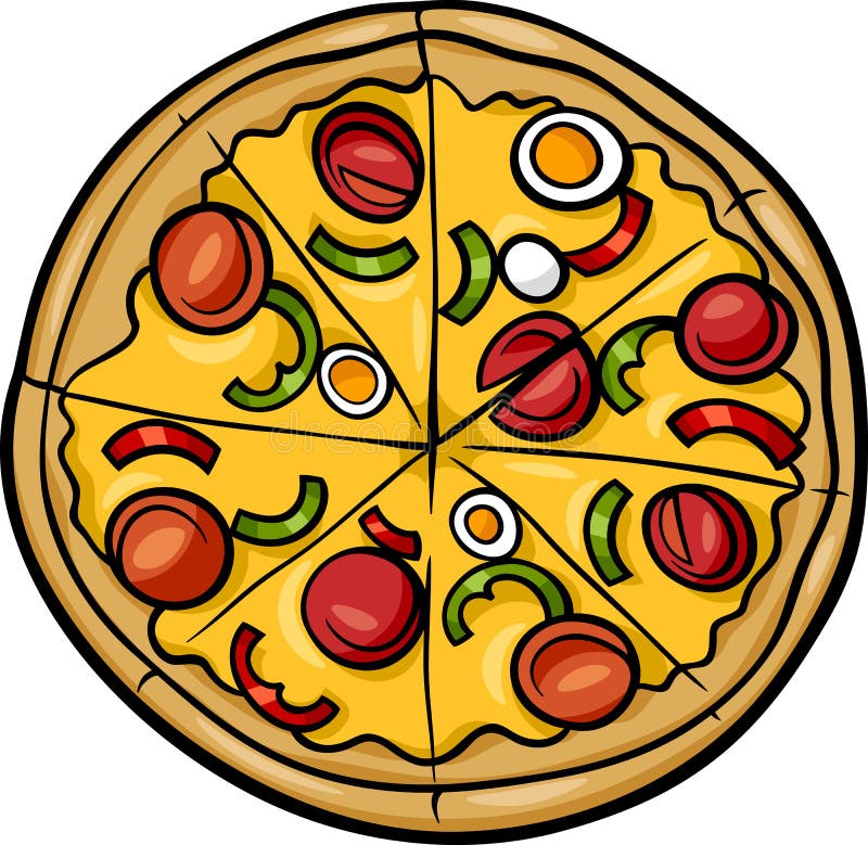 Cartoon Illustration of Italian Pizza Food Object. Cartoon Illustration of Italian Pizza Food Object