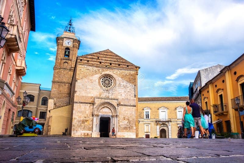 Italia church plaza people street of Vasto cathedral - Duomo di Vasto or Concattedrale di San Giuseppe - Abruzzo landmark - Italy . Italia church plaza people street of Vasto cathedral - Duomo di Vasto or Concattedrale di San Giuseppe - Abruzzo landmark - Italy .