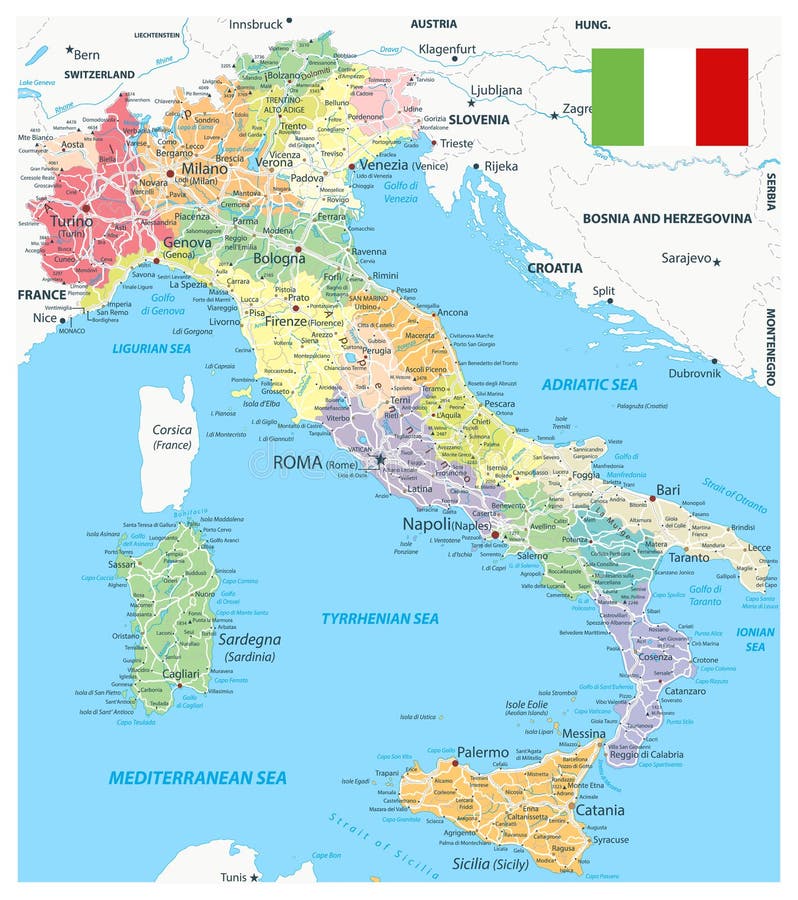 Full Map Of Italy Italy Road Map Stock Illustrations – 1,589 Italy Road Map Stock  Illustrations, Vectors & Clipart - Dreamstime