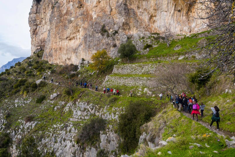 Amalfi coast, trekking on the Sentiero degli Dei. Amalfi coast, trekking on the Sentiero degli Dei