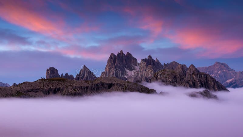 Italy, Dolomites - wonderful scenery, above the clouds
