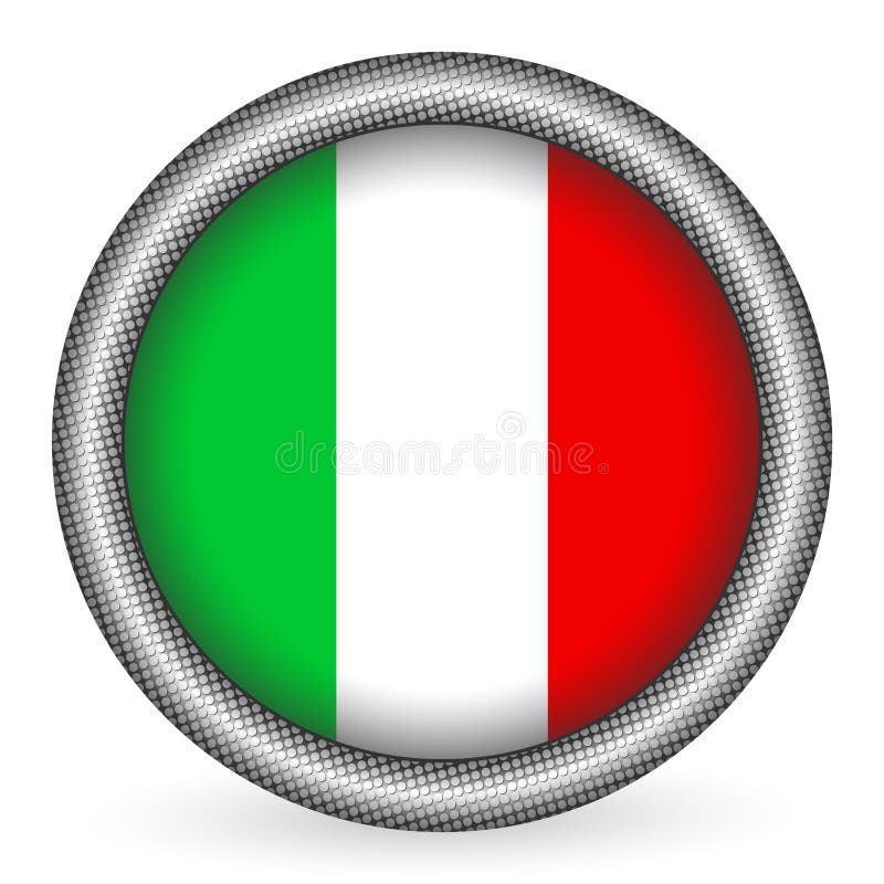 Italian Button Flag Heart Shape Stock Illustration Illustration of
