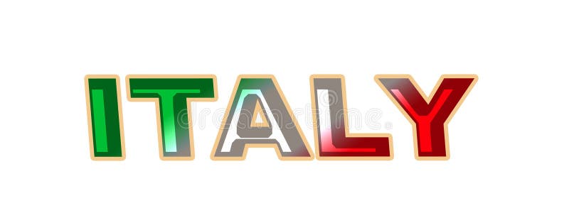 Italy word on a sticker stock vector. Illustration of bubble - 132243788