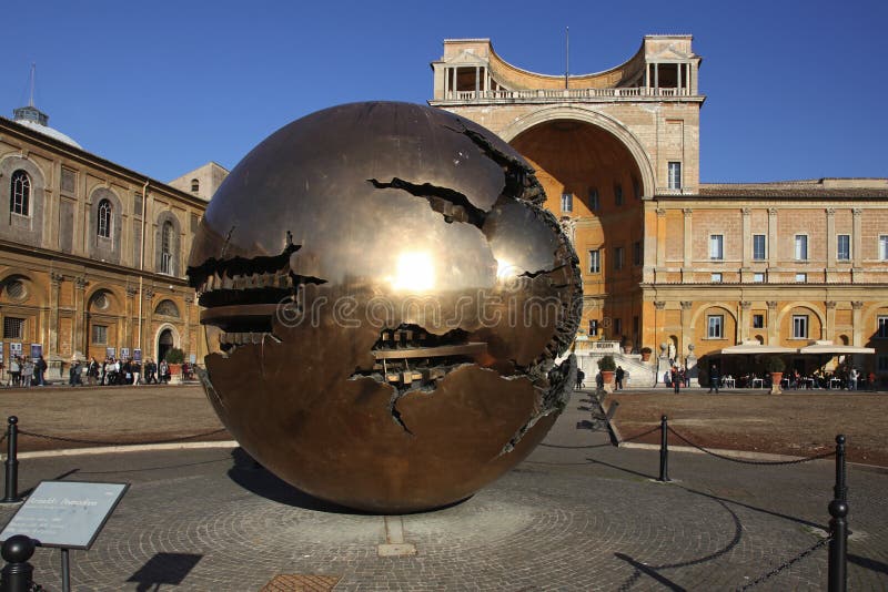 Italy. Globe Sculpture on the Territory of the Vatican Editorial Stock Image Image of tourist