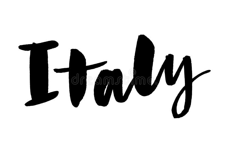 Italian Ink Brush Flag Illustration Design Stock Illustration ...