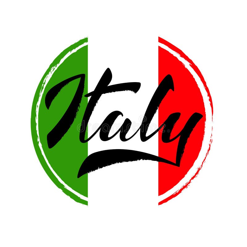 Italy stock vector. Illustration of font, hand, background - 123956166