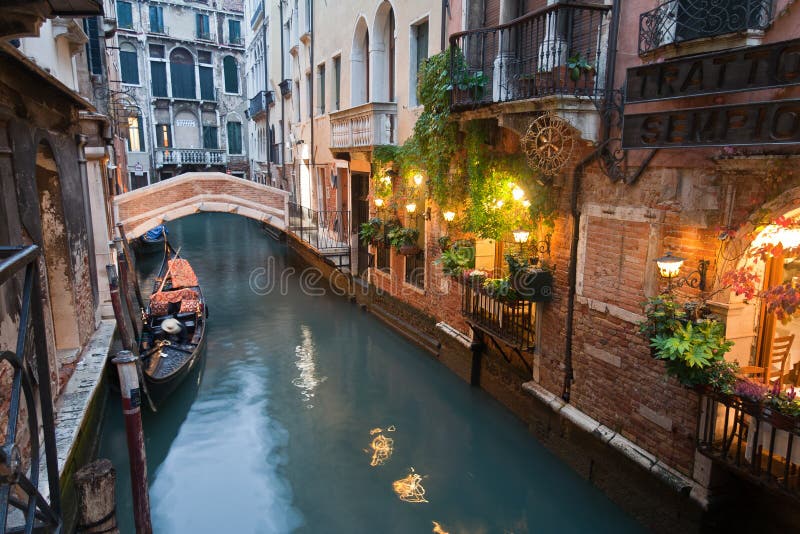 Italy kanałowa noc Venice