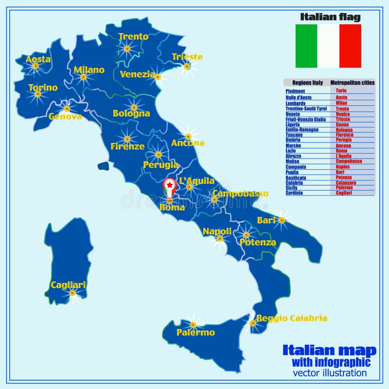 Italy Map With Italian Regions Vector Stock Vector Illustration Of Images