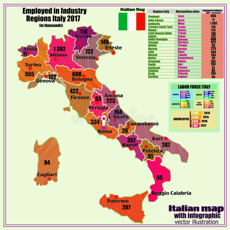 Italy Map With Italian Regions Vector Stock Vector Illustration Of Images