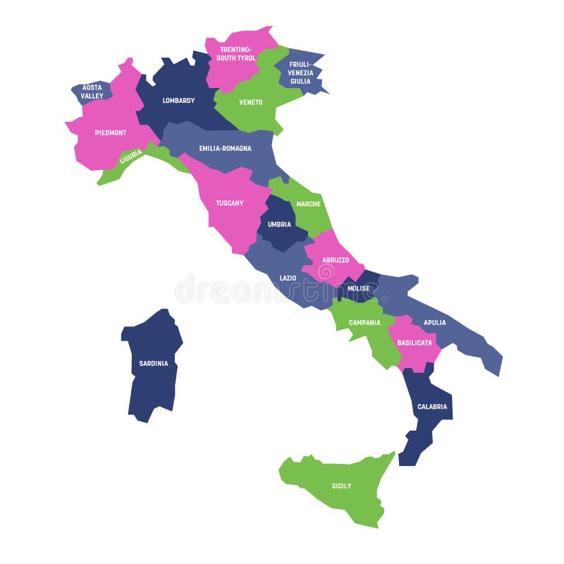 Italy Map Of Regions Stock Vector Illustration Of Geography 200063863