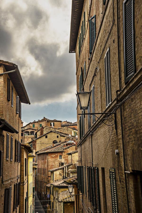 Italy, Tuscany, Sienna- 30Sept 2019: Defferent view towards the house in old town of Sienna .