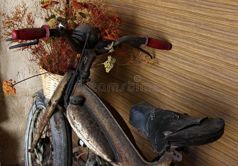 Italy: Detail of old motorcycle. royalty free stock photos Italy: Detail of old motorcycle. royalty free stock photos