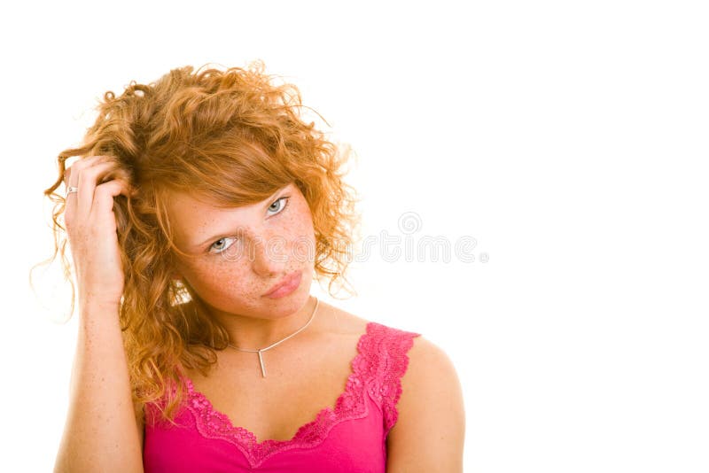 Itching head stock image