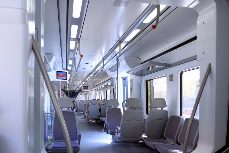 Iterior do trem da velocidade. imagem de stock