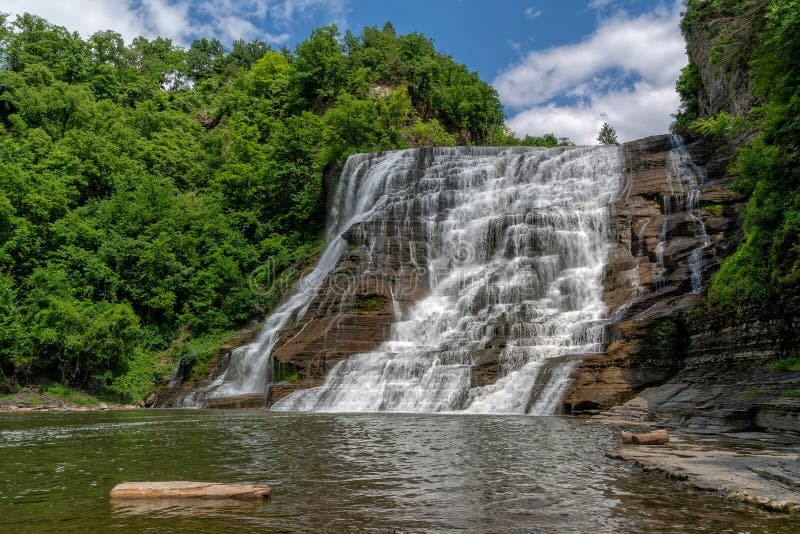 Ithaca Falls, New York stock photo. Image of ridge, clouds 37909684