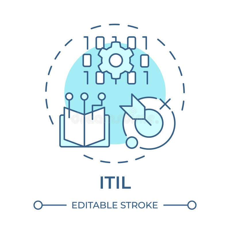 ITIL soft blue concept icon stock illustration