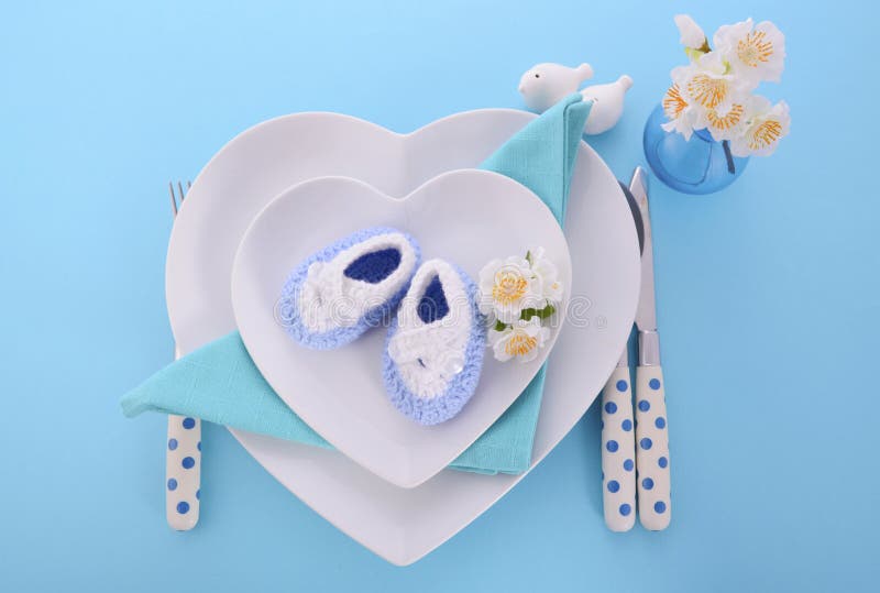 Its Boy Baby Shower Table Place Setting Stock Photos Free & Royalty