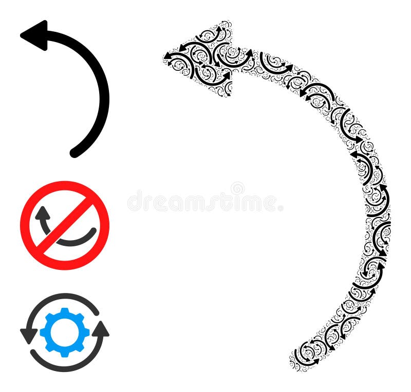 Recursive Rotate Left Icon Itself Composition vector illustration