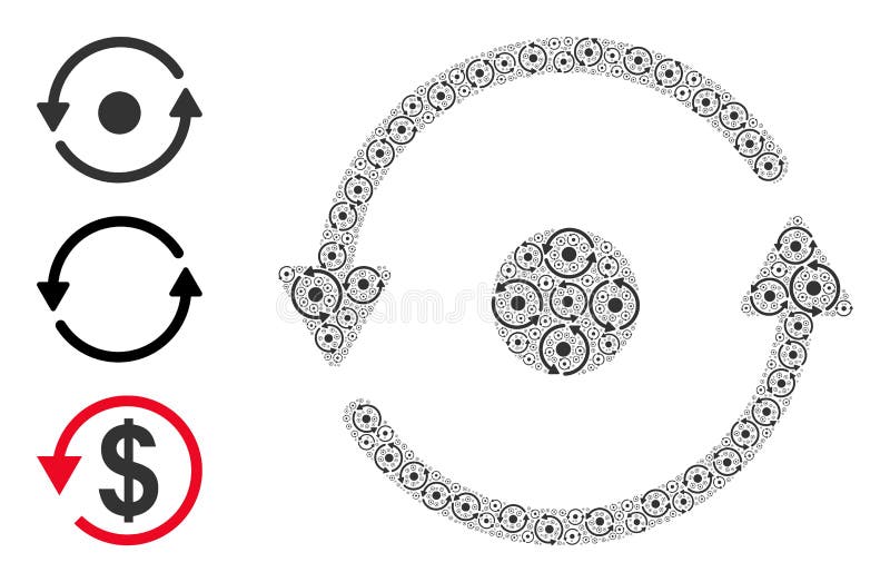 Recursive Rotation Icon Self Collage royalty free illustration