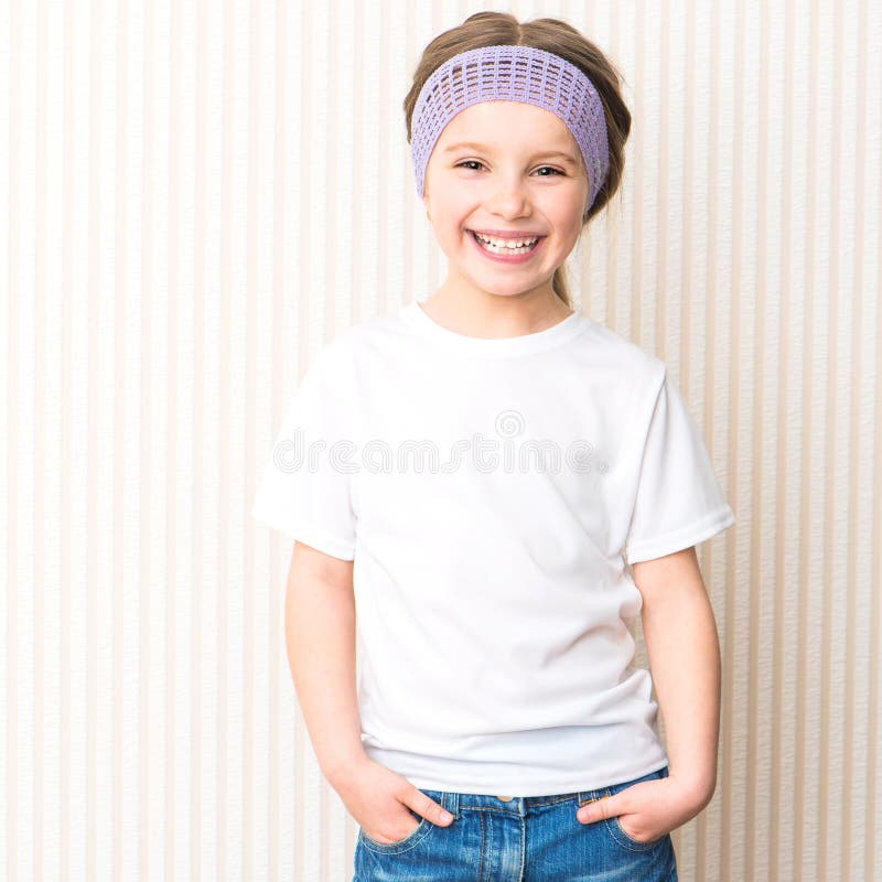 Ittle girl in white t-shirt