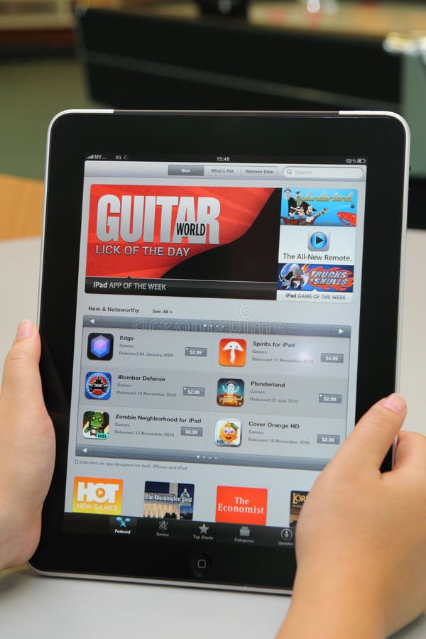 iTunes application on Apple iPad. iTunes application on Apple iPad