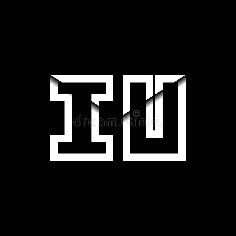 IU Monogram Envelope Shape Style stock illustration