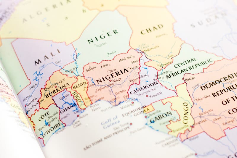 Le Nigéria Sur La Carte Du Monde Photo Stock Image Du