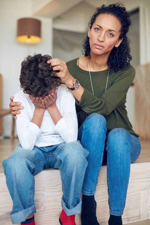 Ive Been Trying So Hard To Cheer Him Up Portrait Of A Mother Comforting Her Little Son At Home