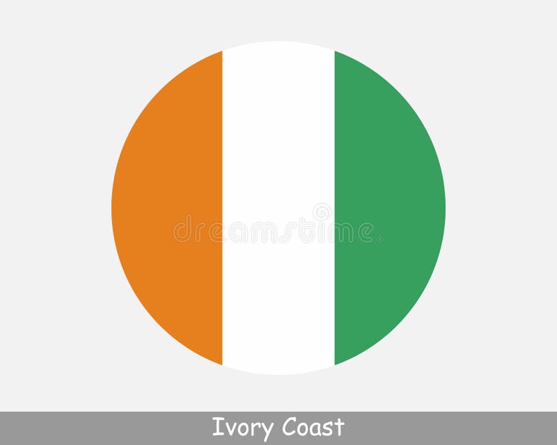 Flag Cote Divoire Circular Icon On : image vectorielle de stock