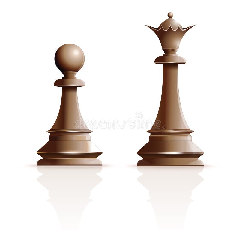 Two chess pieces - pawns made from lacquered wood Vector Image