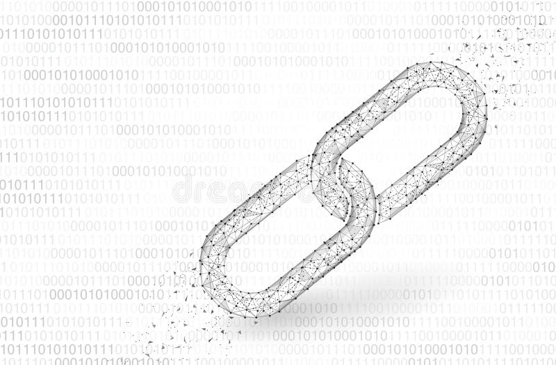 Izolowany łańcuch wektora abstrakcyjnego. element łańcucha szkieletowego na biało. współpraca technologiczna w zakresie łańcucha b ilustracji