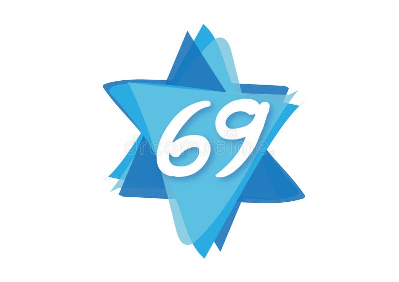 Izrael 69 dni niepodległości loga ikona royalty ilustracja Izrael 69 dni niepodległości loga ikona royalty ilustracja