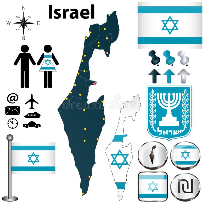 Izrael mapa ilustracji Izrael mapa ilustracji