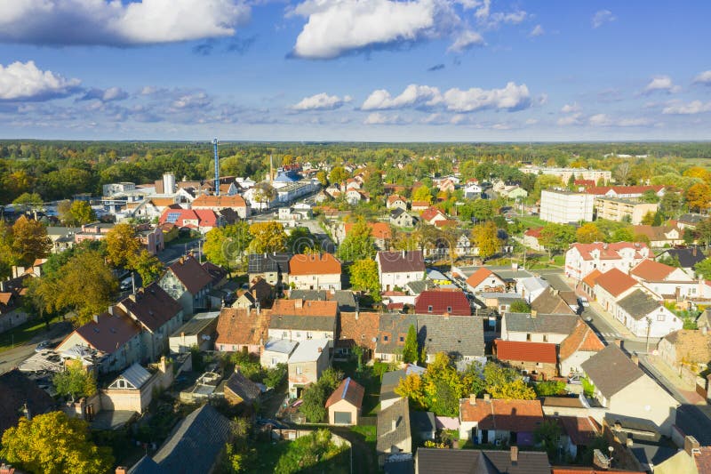 Iłowa, a small town in Poland seen from above.