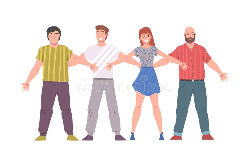 Jóvenes De Pie Juntos Abrazándose Mutuamente Amistad Solidaridad  Cooperación Concepto Dibujos Animados Estilo Vector Ilustración del Vector  - Ilustración de abrazo, estudiante: 210770404