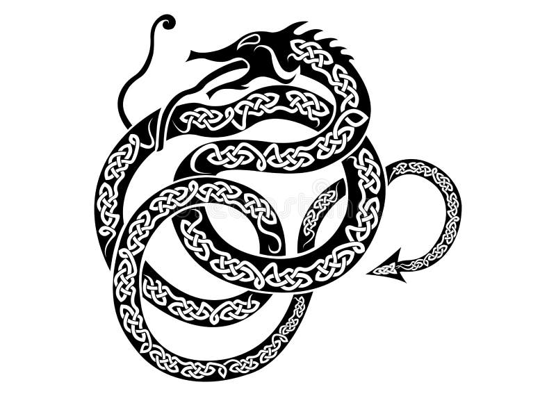 Also known as the Midgard serpent vector illustration.