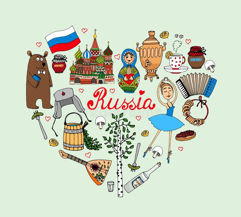 J'aime le coeur de vecteur de la Russie illustration de vecteur J'aime le coeur de vecteur de la Russie illustration de vecteur