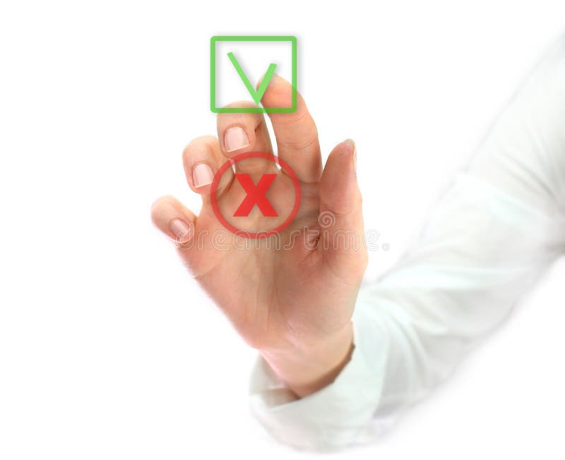 Ja/nein stockfoto. Bild von weiß, getrennt, wahl, finger - 5815064