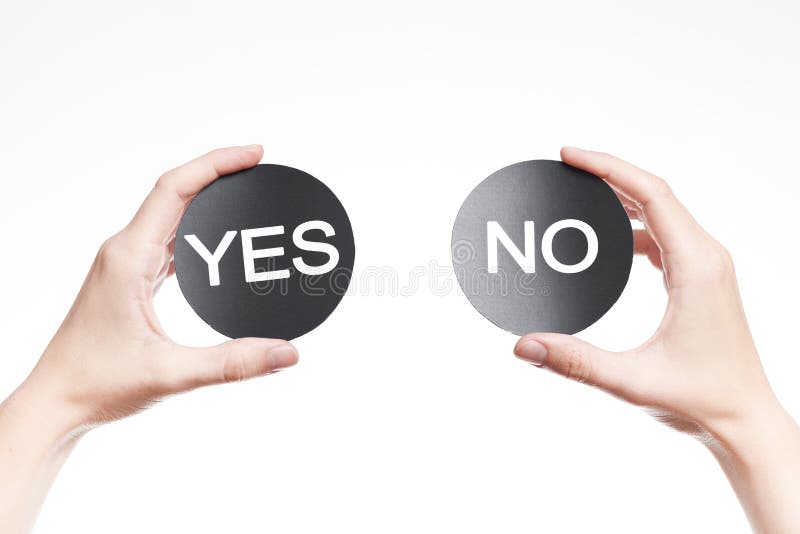 Yes or no sign isolated on white. Yes or no sign isolated on white