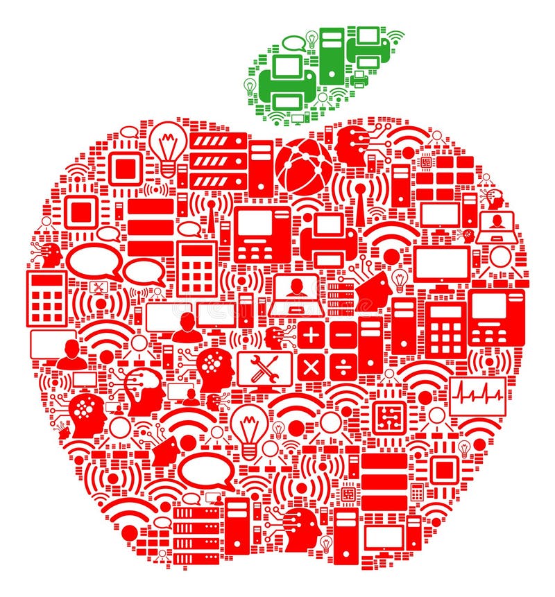 Jabłczana skład ikona dla BigData i Obliczać ilustracji Jabłczana skład ikona dla BigData i Obliczać ilustracji