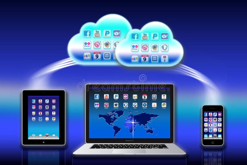 jabłczany apps dane icloud mac ilustracji jabłczany apps dane icloud mac ilustracji