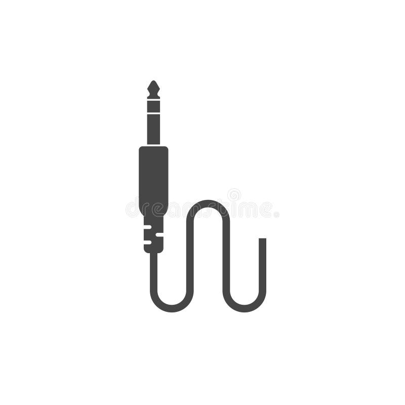 Jack Cable Icon, Black Audio Jack Stock Vector - Illustration of link