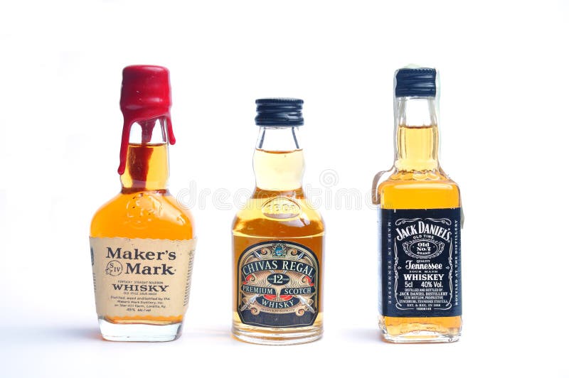 Jack Daniels, Chivas Regal, Marker's Mark Editorial Photo
