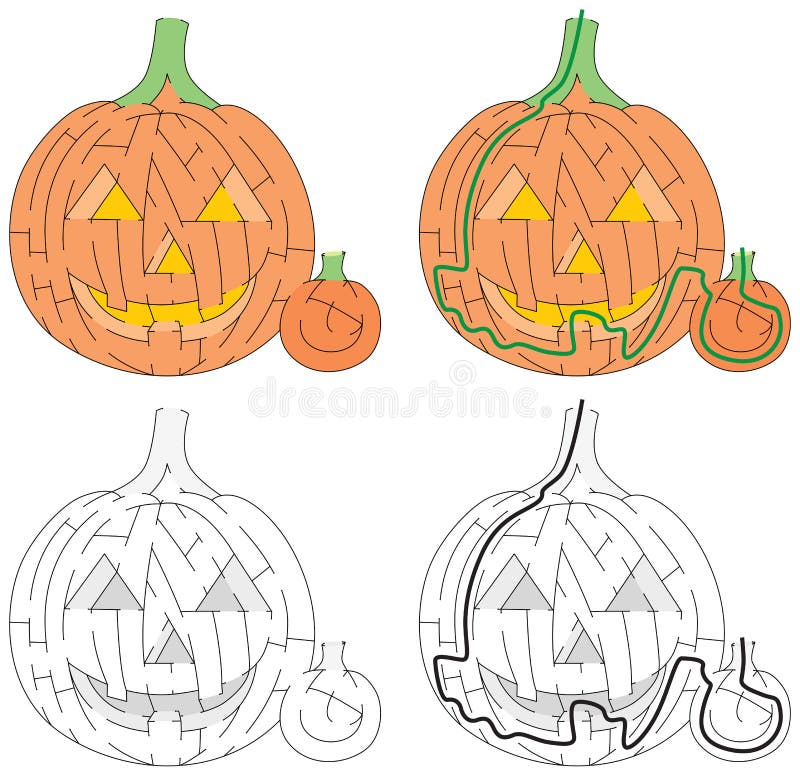 Jack O Lantern maze stock vector. Illustration of outlined 78908296