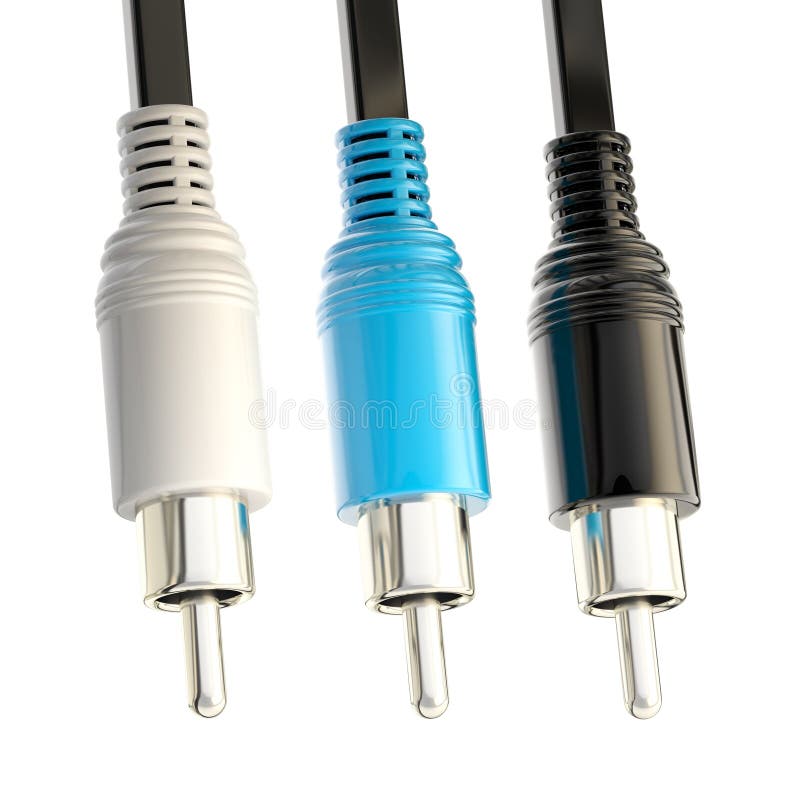 Jack Plug Sound or Tv Glossy Wire Isolated Stock Illustration