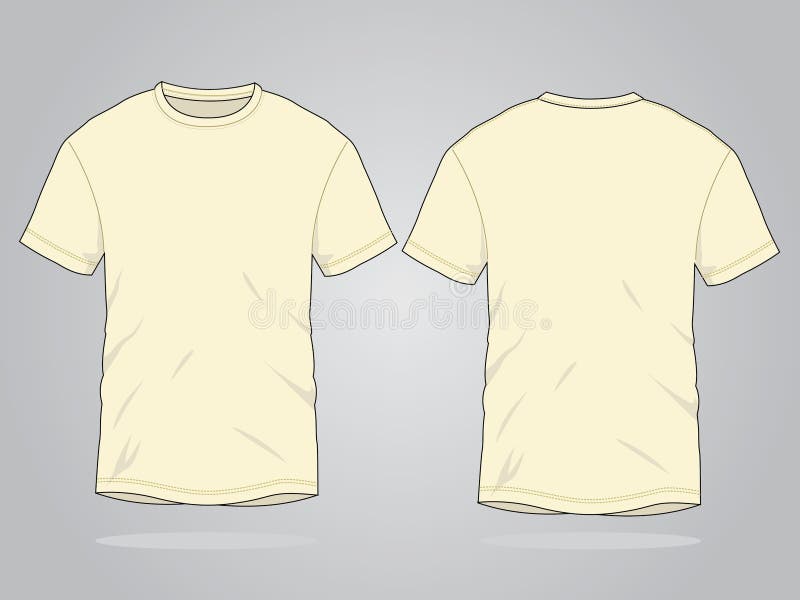 Blank Cream Short Sleeves Polo Shirt for Template, Vector File Stock ...