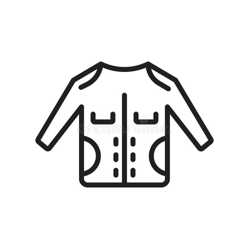 Jacket Icon Vector Sign and Symbol Isolated on White Background, Jacket