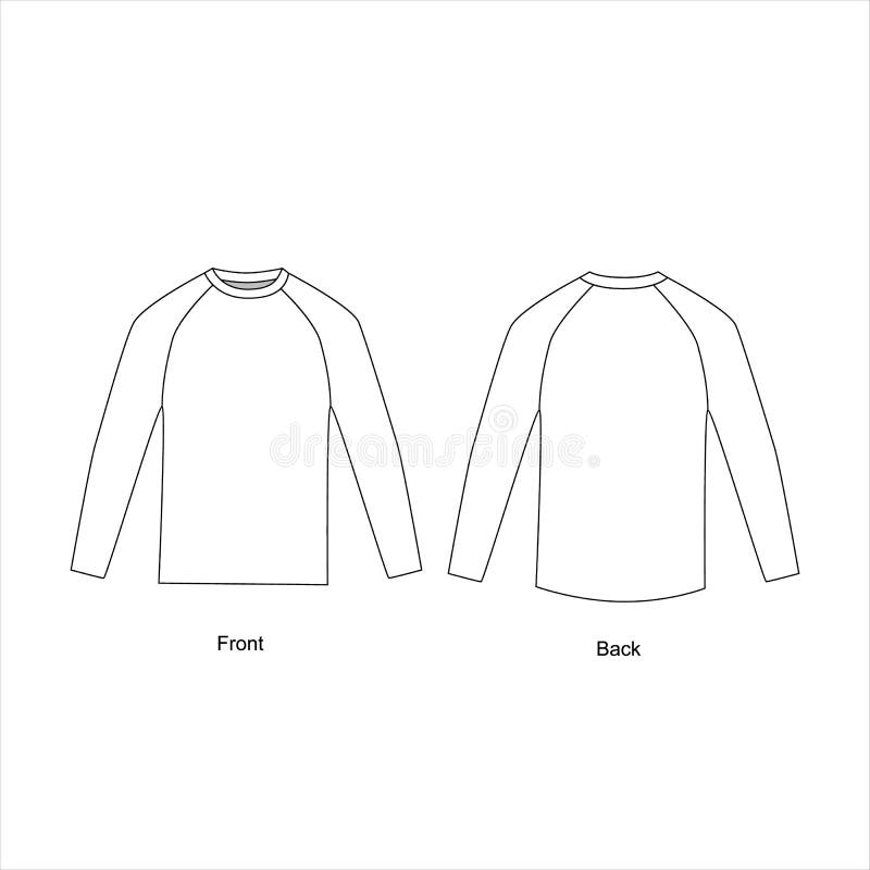 Apparel Flat Sketch Mens Raglan Sleeve Knit Shirt V6  Designers Nexus