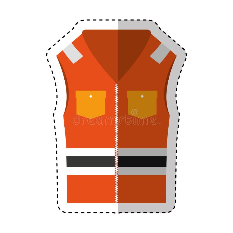 Jacket Safety Rescue Flat Icon Stock Vector Illustration of single